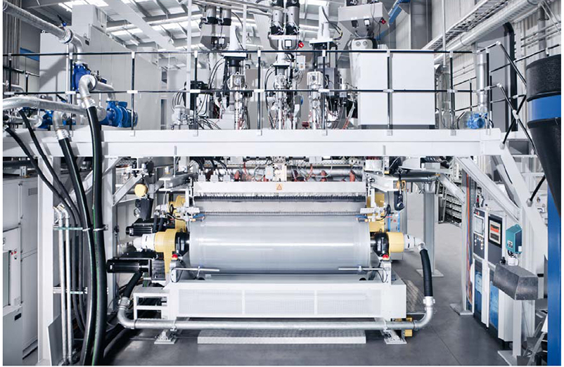 Industrial cast film extrusion line