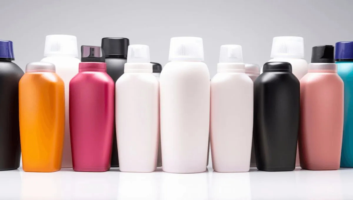 Colored plastic bottles and containers for home and personal care products